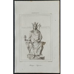1844 - Portrait du roi de France Philippe Auguste 