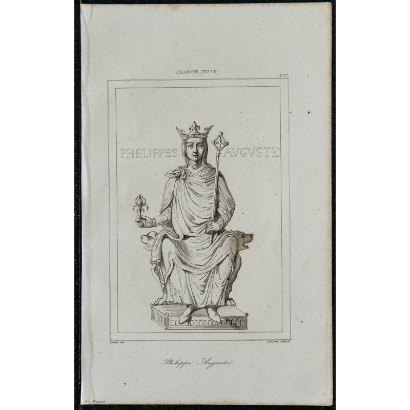 1844 - Portrait du roi de France Philippe Auguste 