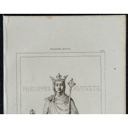 1844 - Portrait du roi de France Philippe Auguste 