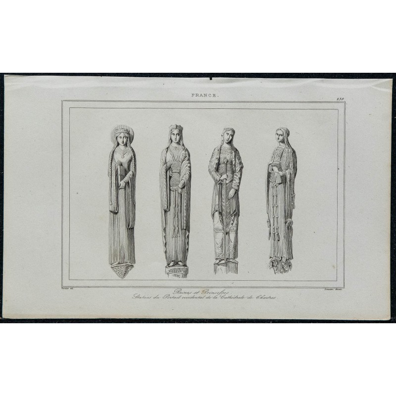 1844 - Statues du Portail occidental de la Cathédrale de Chartres 