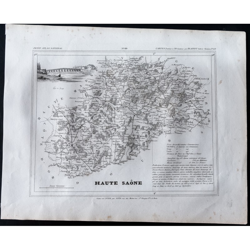 Gravure de 1833 - Département de la Haute-Saône - 1