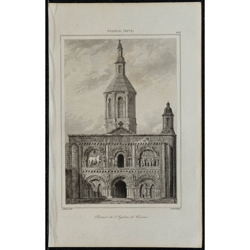 1844 - Vue du portail de l'Église Saint-Nicolas de Civray 