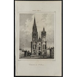 1844 - Vue de la cathédrale de Saint-Denis 