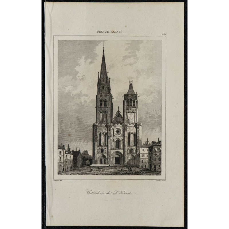 1844 - Vue de la cathédrale de Saint-Denis 