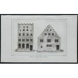1844 - Façades des maisons médiévales de Cologne 