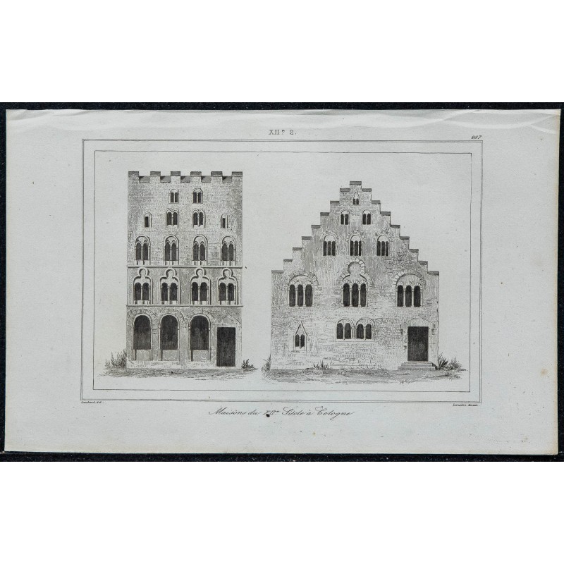 1844 - Façades des maisons médiévales de Cologne 