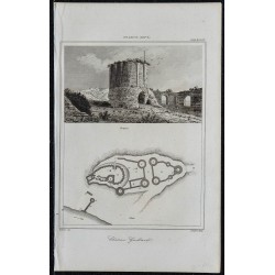 1844 - Vue et plan du Château Gaillard 