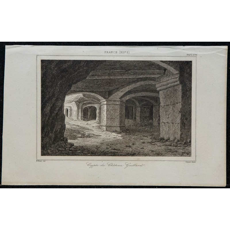 1844 - Vue de la crypte du Château Gaillard 
