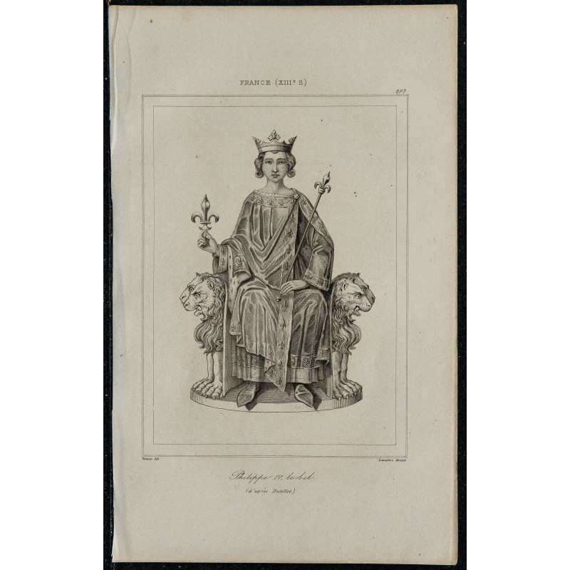 1844 - Portrait du roi de France Philippe IV 
