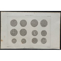 1844 - Planche de monnaies du XIIIe siècle 