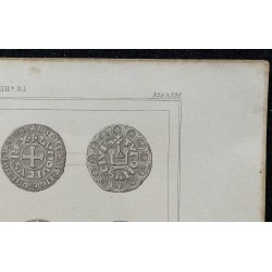 1844 - Planche de monnaies du XIIIe siècle 