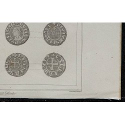 1844 - Planche de monnaies du XIIIe siècle 