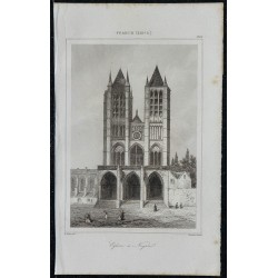 1844 - Vue de la cathédrale Notre-Dame de Noyon 