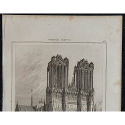 1844 - Vue de la cathédrale de Reims 