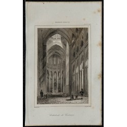 1844 - Intérieur de la cathédrale de Coutances 