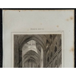 1844 - Intérieur de la cathédrale de Coutances 