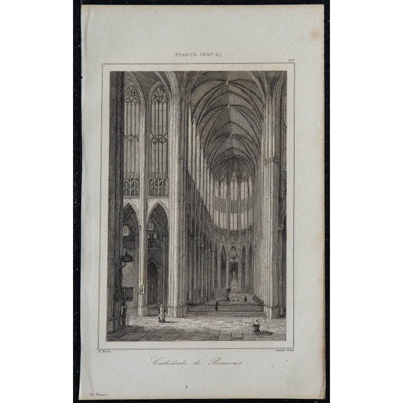 1844 - Intérieur de la cathédrale de Beauvais 
