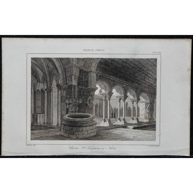 1844 - Vue du cloître de Saint-Trophime à Arles 