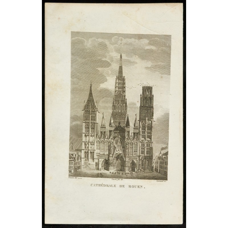 Gravure de 1829 - Cathédrale de Rouen - 1
