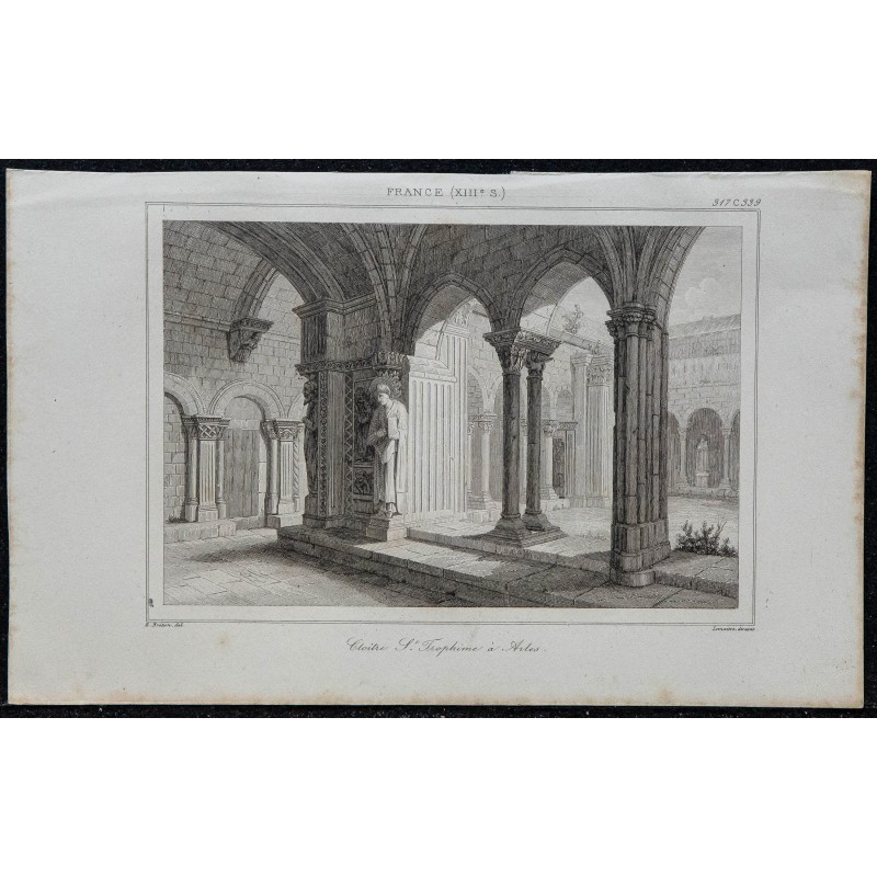 1844 - Vue du cloître de Saint-Trophime à Arles 