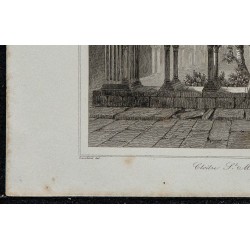 1844 - Vue du cloître de St Maurice à Vienne 