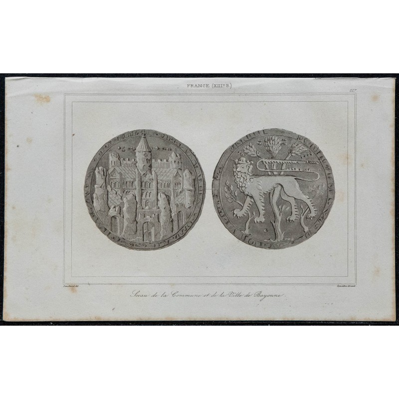 1844 - Sceau de la Commune et de la Ville de Bayonne 