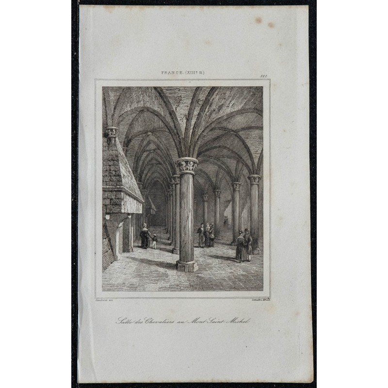1844 - Salle des Chevaliers au Mont-Saint-Michel 