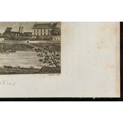 Gravure de 1829 - Pont de Creil sur l'Oise - 5