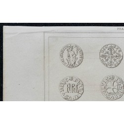 1844 - Planche de monnaies du 14ème siècle 