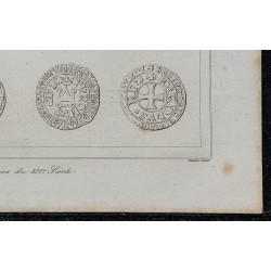 1844 - Planche de monnaies du 14ème siècle 