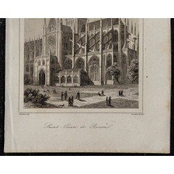 1844 - Vue de l'abbaye Saint-Ouen de Rouen 