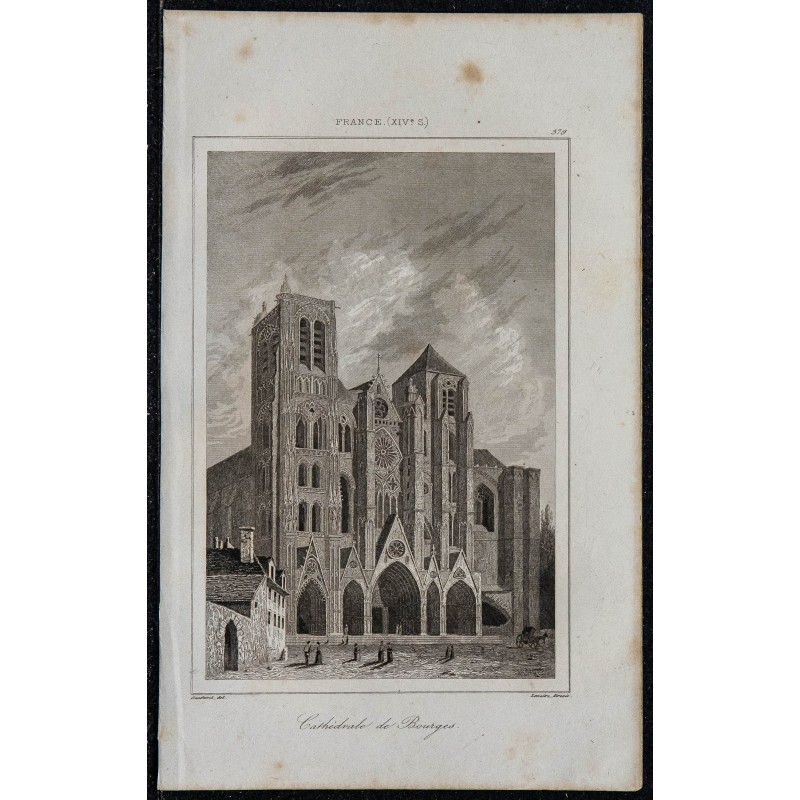 1844 - Vue de la cathédrale de Bourges 
