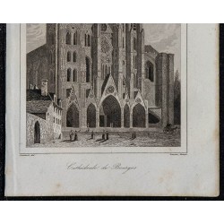 1844 - Vue de la cathédrale de Bourges 