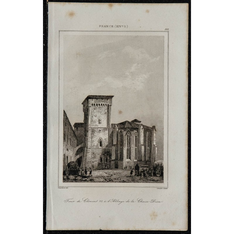 1844 - Tour de Clément VI à l'Abbaye de la Chaise-Dieu 