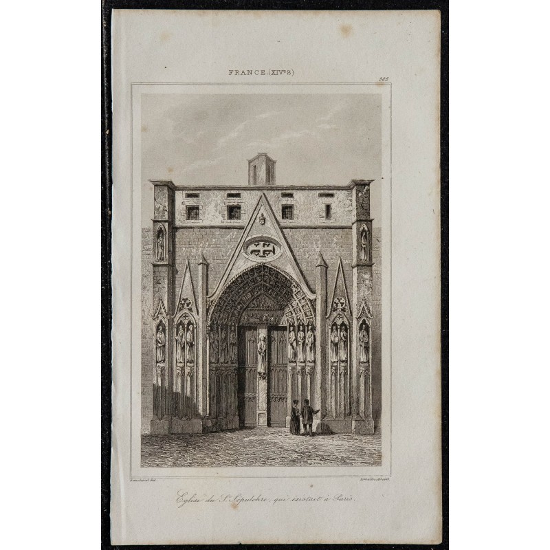 1844 - Vue de l'église du Saint-Sépulcre à Paris 