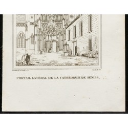 Gravure de 1829 - Portail latéral de la cathédrale de Senlis - 3