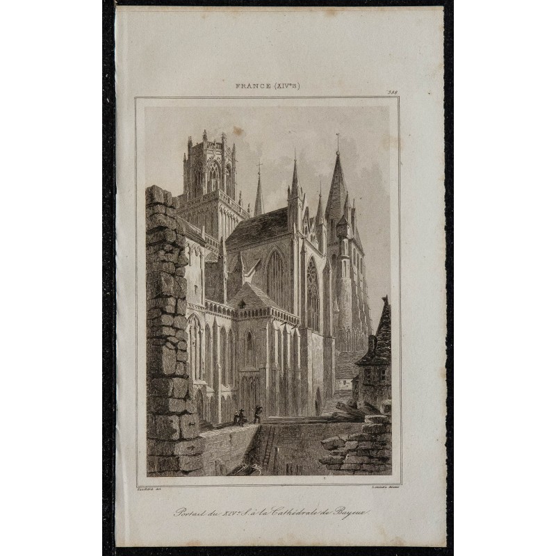 1844 - Vue de la cathédrale de Bayeux 