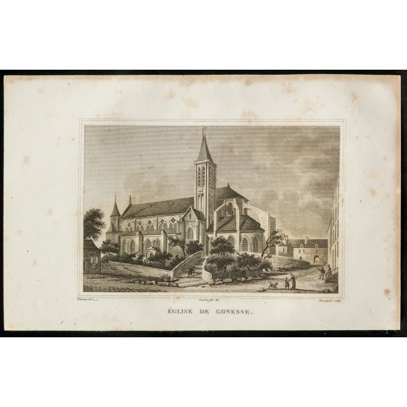 Gravure de 1829 - Eglise de Gonesse - 1