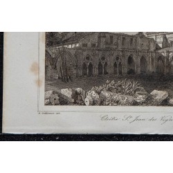1844 - Vue du cloître St Jean des Vignes à Soissons 