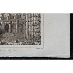 1844 - Vue du cloître St Jean des Vignes à Soissons 