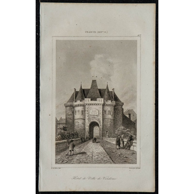 1844 - Vue de l'Hôtel de Ville de Vendôme 
