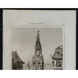 1844 - Vue de la Fontaine de la Croix de pierre à Rouen 