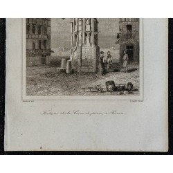 1844 - Vue de la Fontaine de la Croix de pierre à Rouen 