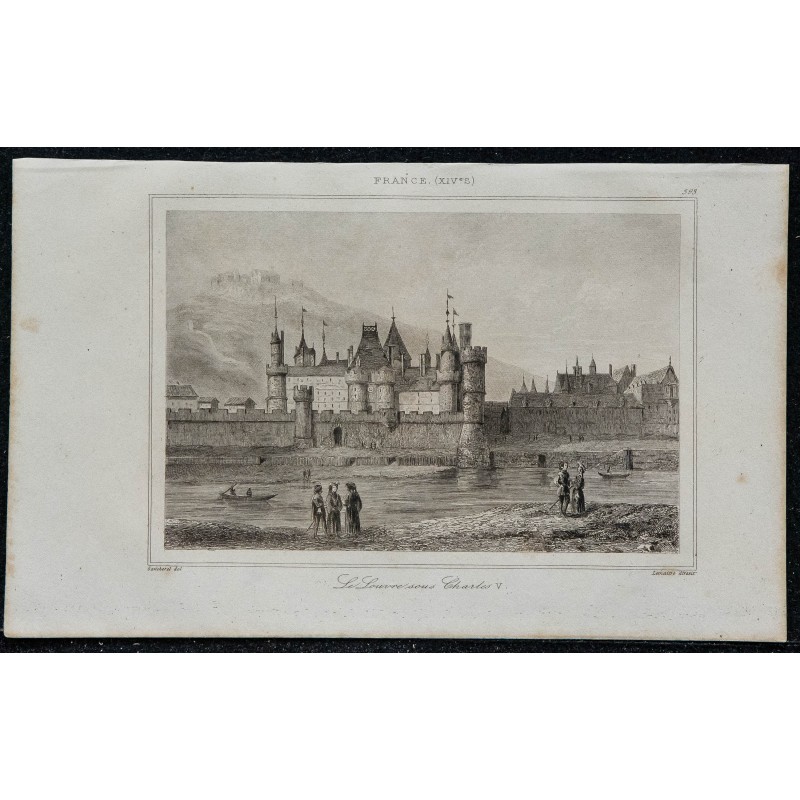1844 - Vue du château du Louvre sous Charles V 
