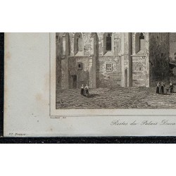 1844 - Vue des restes du Palais Ducal à Caen 