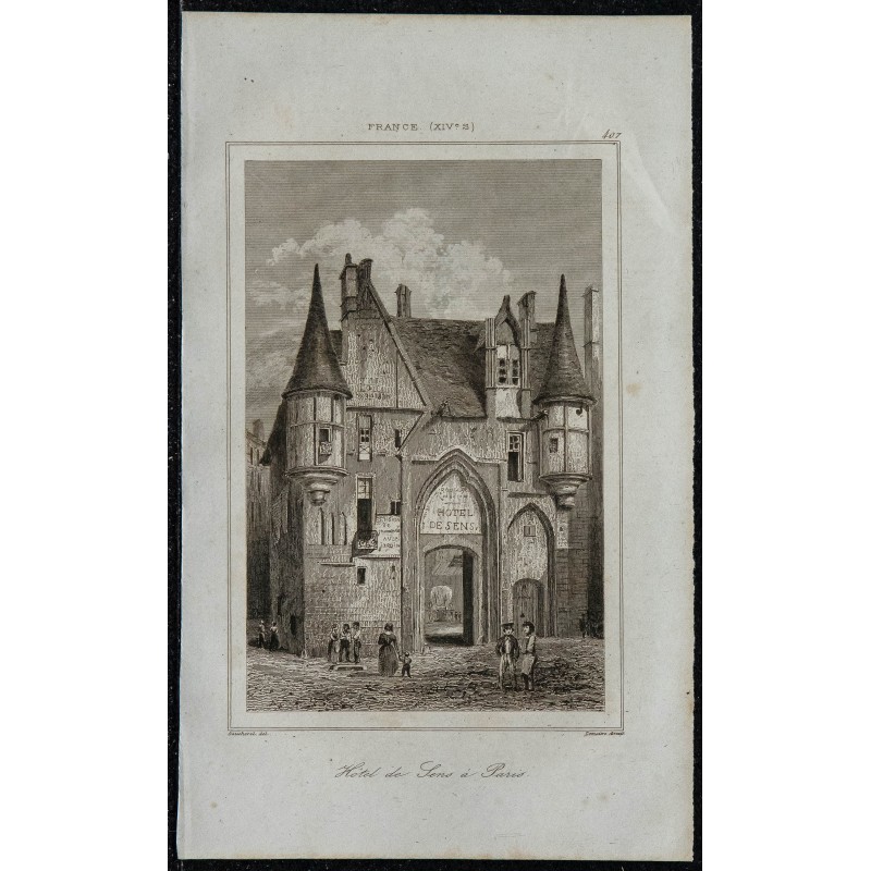 1844 - Vue de l'Hôtel de Sens à Paris 