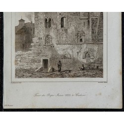 1844 - Vue de la Tour du Pape Jean XXII à Cahors 