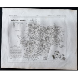 Gravure de 1833 - Département de la Saône-et-Loire - 1