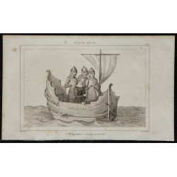 1844 - Scène de navigation médiévale avec Lancelot 