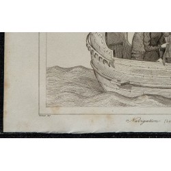 1844 - Scène de navigation médiévale avec Lancelot 
